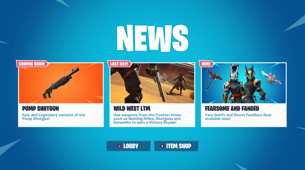 Fortnite mise à jour