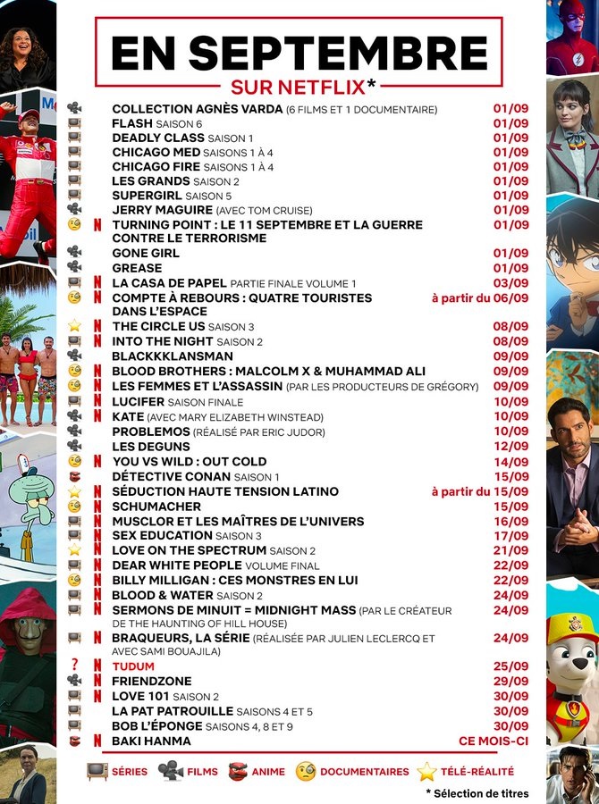 Programme Netflix septembre 2021